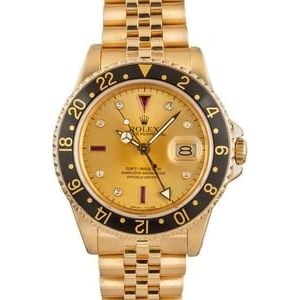 Men's Rolex GMT-Master 16758 Yellow Gold Jubilee