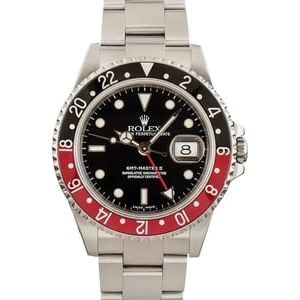 Pre-Owned Rolex GMT-Master II Ref 16710 Red & Black Coke