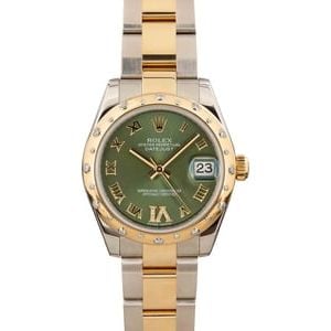 PreOwned Rolex Datejust 178343 Olive Green Dial