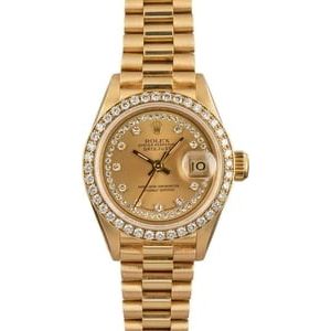 Ladies Rolex President 69178 Diamond Dial