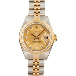 Lady Rolex Datejust 79173 Champagne Diamond Dial