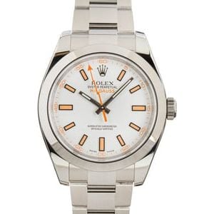 Rolex Milgauss 116400 White Chromalight Dial