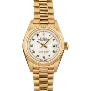 Ladies Rolex President 69178 White Roman