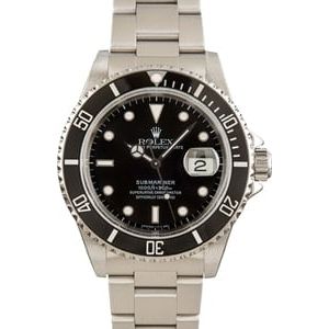 Pre-Owned Rolex Submariner 16610 Black Dial