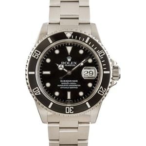 Pre-Owned Rolex Submariner 16610 Black