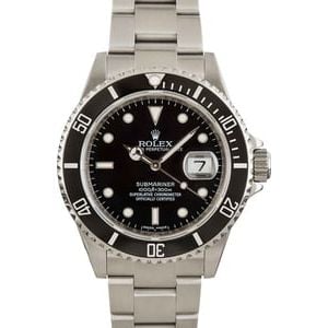 Rolex Submariner Black 16610T No Holes