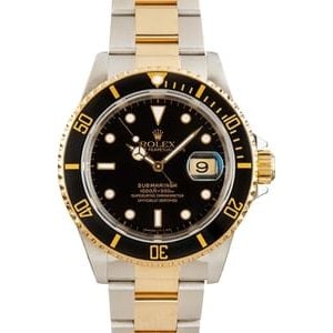 Rolex Submariner 16613 Black Dial with Two Tone Oyster