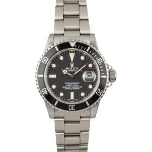 Vintage Rolex Submariner 16800 Matte Black Dial