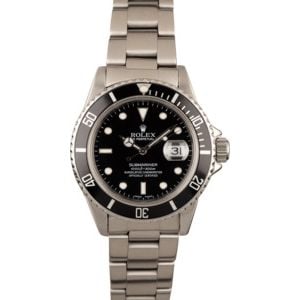 Used Rolex Submariner 16800 Steel Oyster Men's Watch