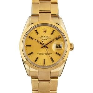 Used Rolex Date 1550 Champagne Index Dial