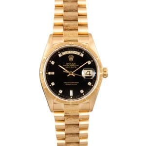 Rolex President Bark Finish Diamond Dial