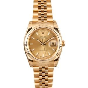 New Rolex 18k Gold Datejust 116238