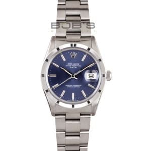 Rolex Date Stainless Steel Blue Dial 15010