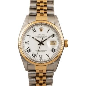 PreOwned Rolex Datejust 16013 White Buckley Dial