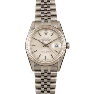 Pre-Owned Rolex Datejust 16234 Silver Dial Jubilee Bracelet