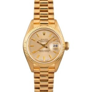 Ladies Rolex President 69178 18k Yellow Gold