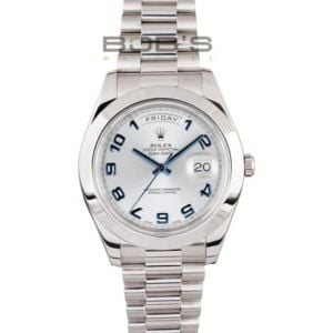 Rolex Platinum President Day Date II 218206 Glacier