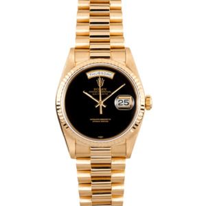 Rolex 18K President Onyx Dial 18238