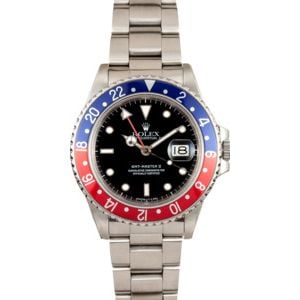 Vintage Men's Rolex GMT-Master II Pepsi Bezel 16760