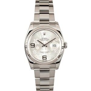 Rolex Datejust 116234 Silver Floral Motif Dial