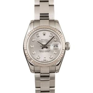 Rolex Ladies Datejust 179174 Silver Diamond