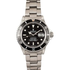 Black Rolex Submariner 16800 Mens