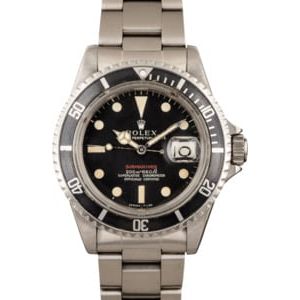 Vintage 1971 Rolex Red Submariner 1680 Matte Black Dial