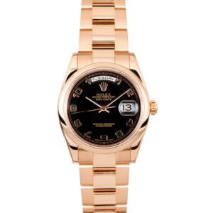 Rose Gold Day Date 118205 Black Dial