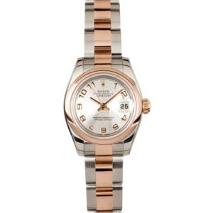 Lady Rolex DateJust 179161 18k Rose Gold