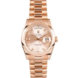 Used Mens Rolex President 18k Rose 118205