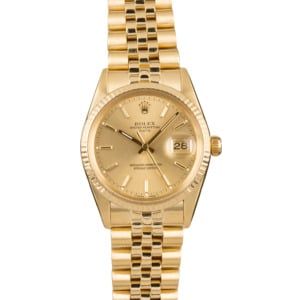 Pre-Owned Rolex Date 15037 Yellow Gold