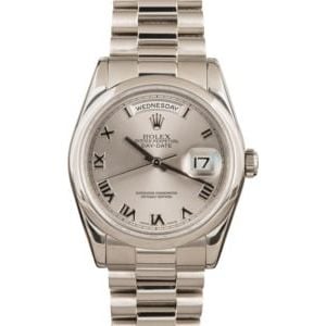 Rolex Day-Date President 118206 Silver Dial