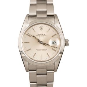 Pre-Owned 34MM Rolex Date 15200 Silver Dial