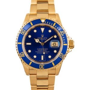 Rolex 18k Yellow Gold Submariner 16618