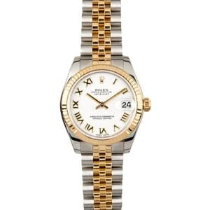 Mid-Size Rolex Datejust 178273 White