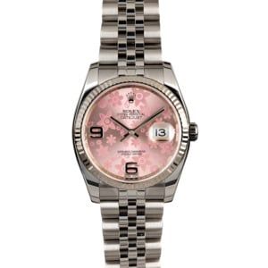 PreOwned Rolex Datejust 116234 Pink Floral Dial