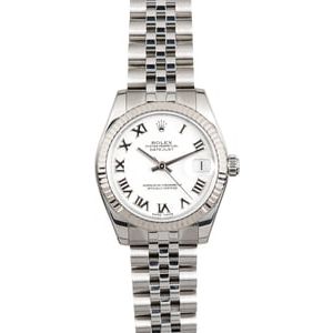 PreOwned Rolex Datejust 178274 White Roman Dial