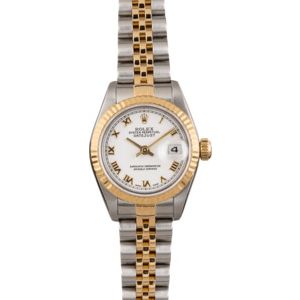 Used Rolex Lady Datejust 79173 White Roman Dial