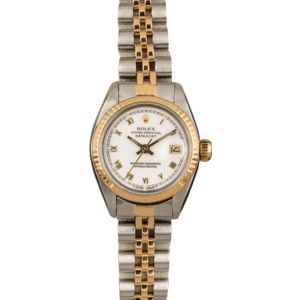 Used Rolex Datejust 6917 White Roman Watch