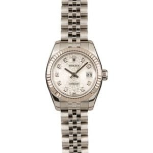 Pre-Owned Rolex Datejust 179174 Silver Diamond Jubilee Dial