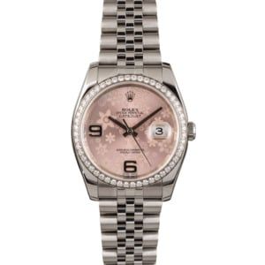 Pre Owned Rolex Floral Datejust 116244 Diamond Bezel T