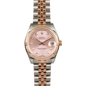 Midsize Rolex Datejust 178271 Pink Diamond Dial