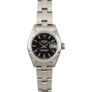 Rolex Ladies Date 79160 Steel Oyster with Black Dial