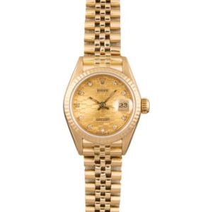 Pre Owned Rolex Ladies Datejust 69178 Chevy Diamond Dial