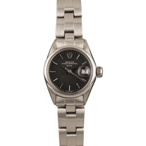 Vintage Ladies Rolex Oyster Perpetual 6516 Black Dial