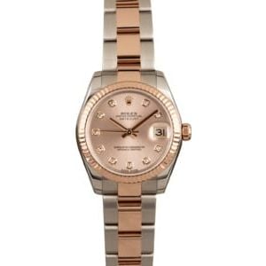 Pre-Owned Rolex Datejust 178271 Two Tone Everose Oyster