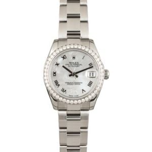 Used Rolex Mid-size Datejust 178384 Diamond Bezel