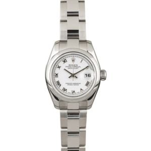 Pre-Owned Rolex Ladies Datejust 179160 White Roman