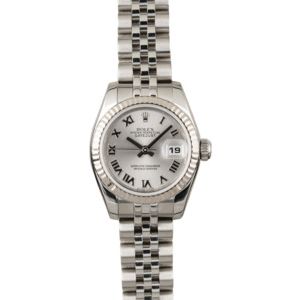 Used Rolex Lady Datejust 179174 Rhodium Roman