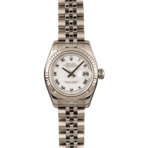 Pre-Owned Rolex Oyster Perpetual Datejust 179174 White Dial